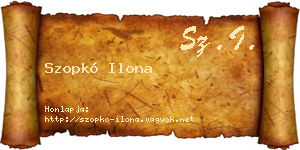 Szopkó Ilona névjegykártya
