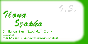 ilona szopko business card